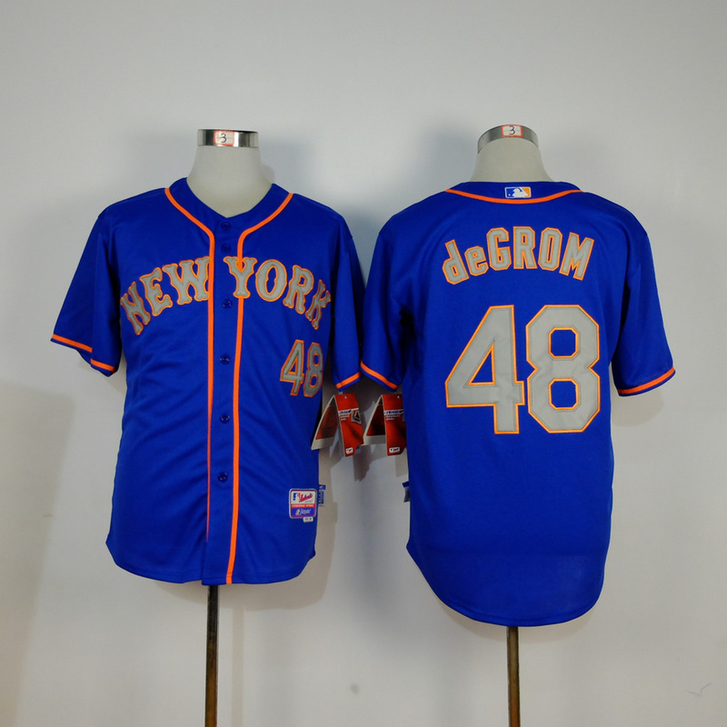 Men New York Mets #48 Degrom Blue MLB Jerseys->->MLB Jersey